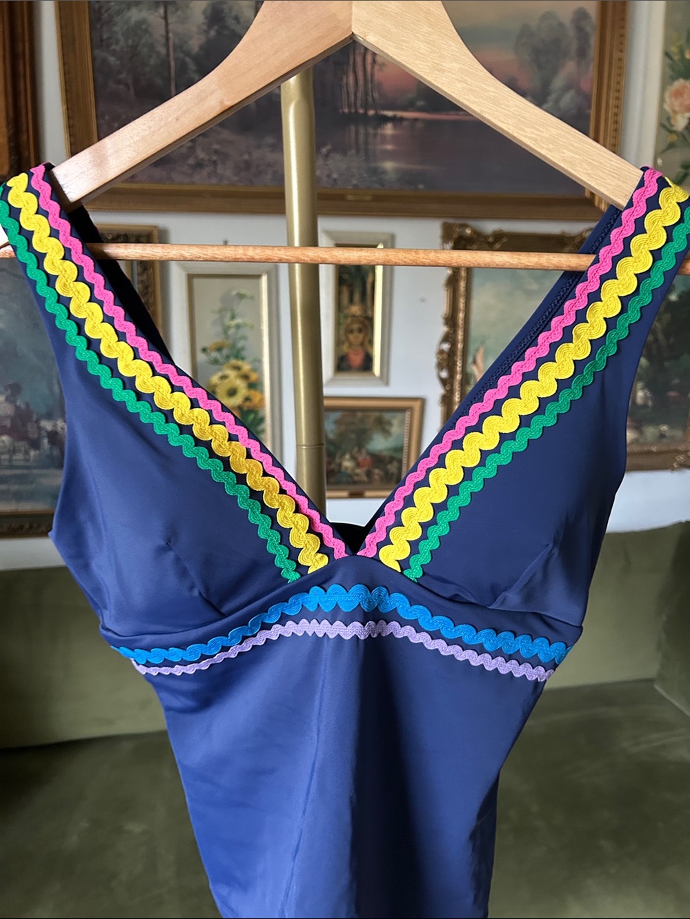 NWT! Women's Boden Porto Ric Rac Tankini Top - Picture 4 of 6